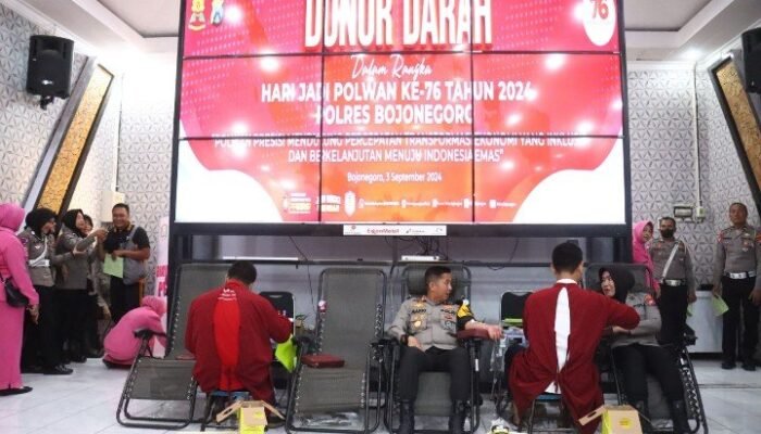 Polwan Polres Bojonegoro Gelar Donor Darah Peringati Hari Jadi ke-76