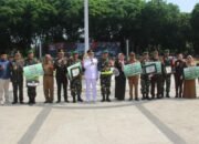 Atraksi Ketangkasan Prajurit Meriahkan Upacara HUT Ke-79 TNI di Alun-alun Bojonegoro