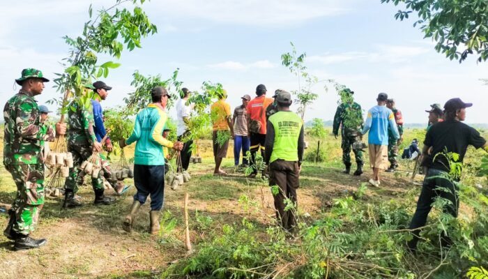 Pembinaan Lingkungan Hidup, Kodim Bojonegoro dan Masyarakat Tanam Ribuan Bibit Pohon Penghijauan