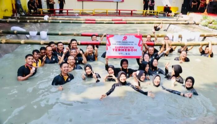 Hari Bhayangkara ke-79, Polres Bojonegoro Gelar lomba Perang Guling