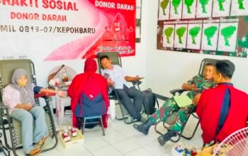 Koramil 07/Kepohbaru Melaksanakan Bakti Sosial Donor Darah