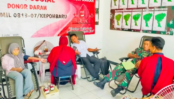 Koramil 07/Kepohbaru Melaksanakan Bakti Sosial Donor Darah
