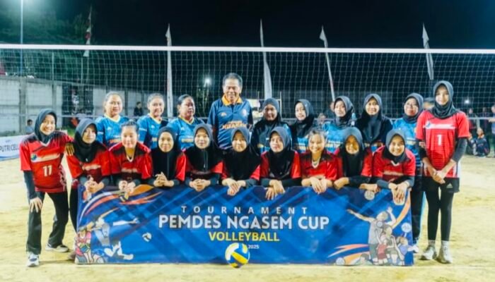 Pemdes Ngasem Gelar Turnamen Bola Voli HUT RI ke-80