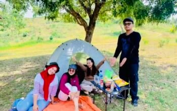 Mahasiswa KKN-TK 20 Universitas Bojonegoro Angkat Potensi Bukit Cinta Lewat Kegiatan Camping di Campground Geopark Negeri Atas Angin