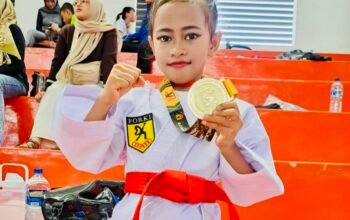 Siswi MI Gaya Baru Sidorejo, Aqilah Ayu, Raih Emas di Kejuaraan JINKAC Cup 1 Bojonegoro