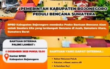 BPBD Bojonegoro Buka Posko Donasi untuk Bencana Di Sumatera