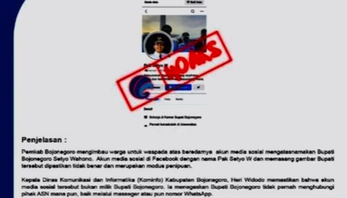 Waspada Penipuan di Media Sosial atas Nama Bupati Bojonegoro
