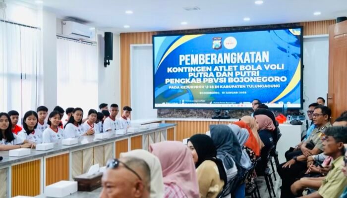 Kapolres Bojonegoro Lepas Tim Bola Voli U-18 di Kejurprov Jatim