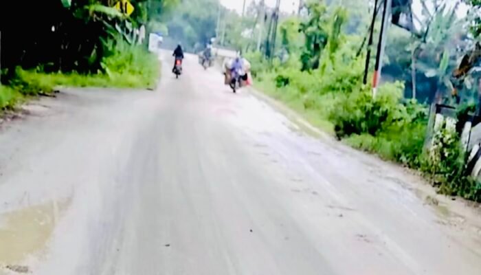 Dump Truck Proyek Irigasi Waduk Pacal Sebabkan Jalan Sugihwaras Balen Licin