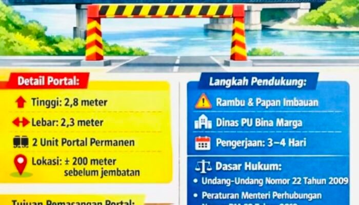 Jembatan TBB Bojonegoro Dipasang Portal Pembatas, Simak Ketentuannya!