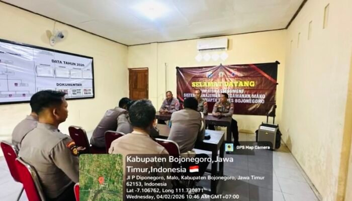 Kegiatan Analisa dan Evaluasi Satuan Samapta Polres Bojonegoro di Polsek Malo
