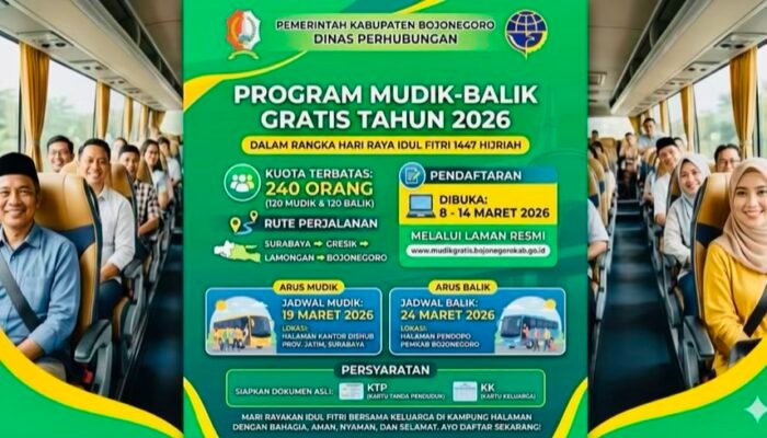 Dishub Bojonegoro Kembali Buka Program Mudik-Balik Gratis 2026