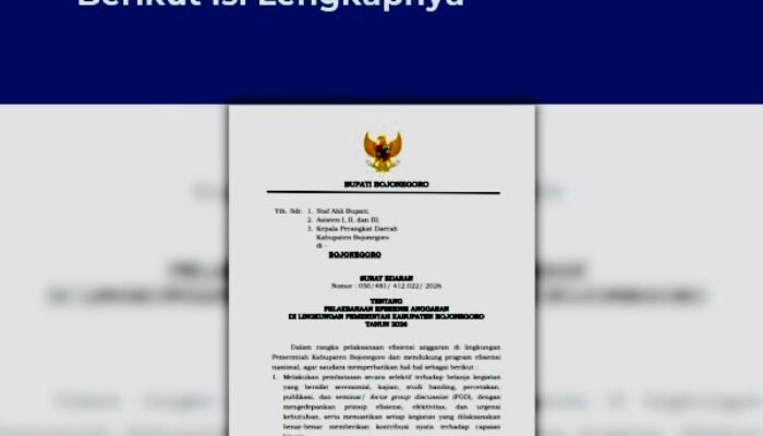 Setyo Wahono Teken SE Efisiensi, ASN Bojonegoro Wajib Hemat
