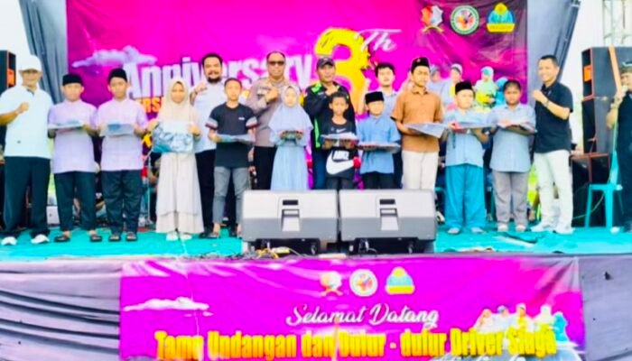 Rayakan HUT Ke-3, Persatuan Driver Siaga Bojonegoro Santuni Puluhan Anak Yatim