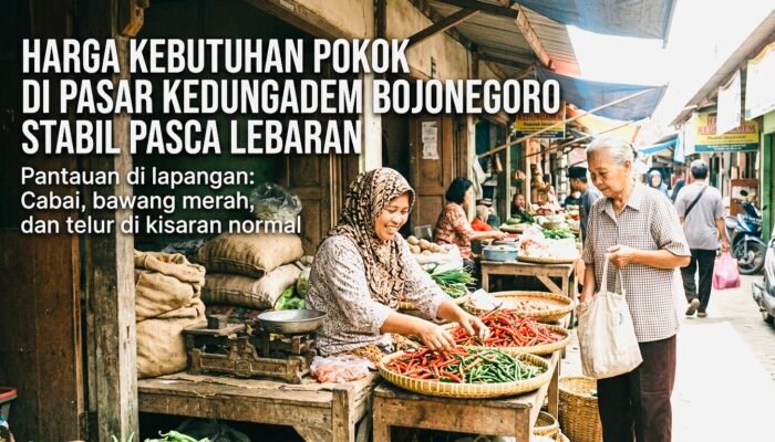 Harga Kebutuhan Pokok di Pasar Kedungadem Bojonegoro Stabil Pasca Lebaran