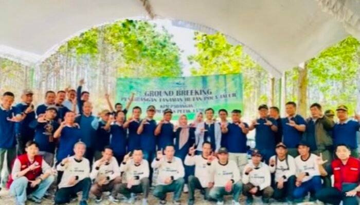 KPH Padangan Bersama Mahasiswa KKN-TK Universitas Bojonegoro Gelar Groundbreaking Penjarangan Tanaman Hutan di Desa Meduri