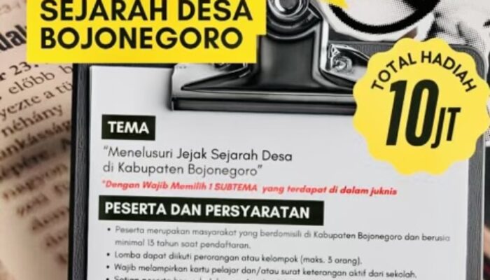 Disbudpar Bojonegoro Gelar Lomba Esai Sejarah Desa 2026