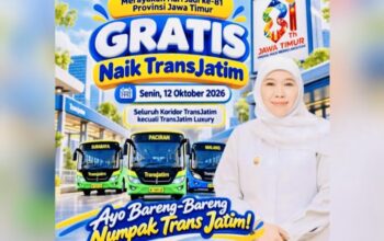 Naik Trans Jatim Gratis Spesial HUT ke-81 Jatim