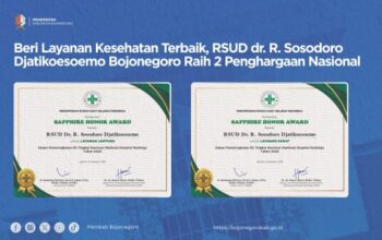 RSUD dr. R. Sosodoro Djatikoesoemo Bojonegoro Sabet Dua Penghargaan Nasional dari PERSI